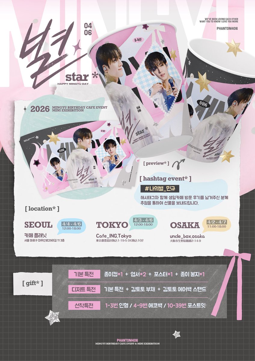 イベント決定》 4/3-6 @ph970406 様主催 SEVENTEEN ミンギュ さんお