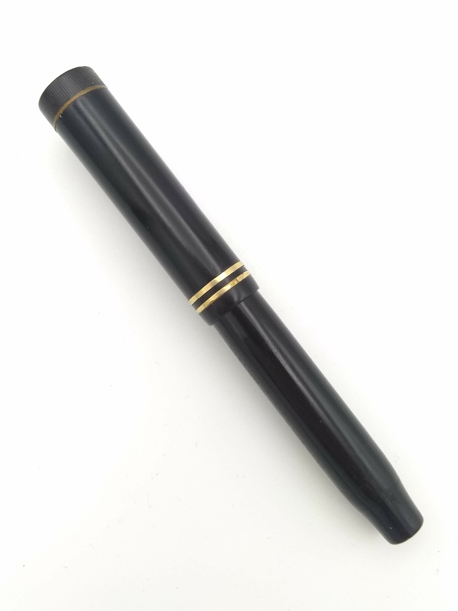 Parker Duofold Junior Black 2 Band - 14k Medium Nib - Pen Realm