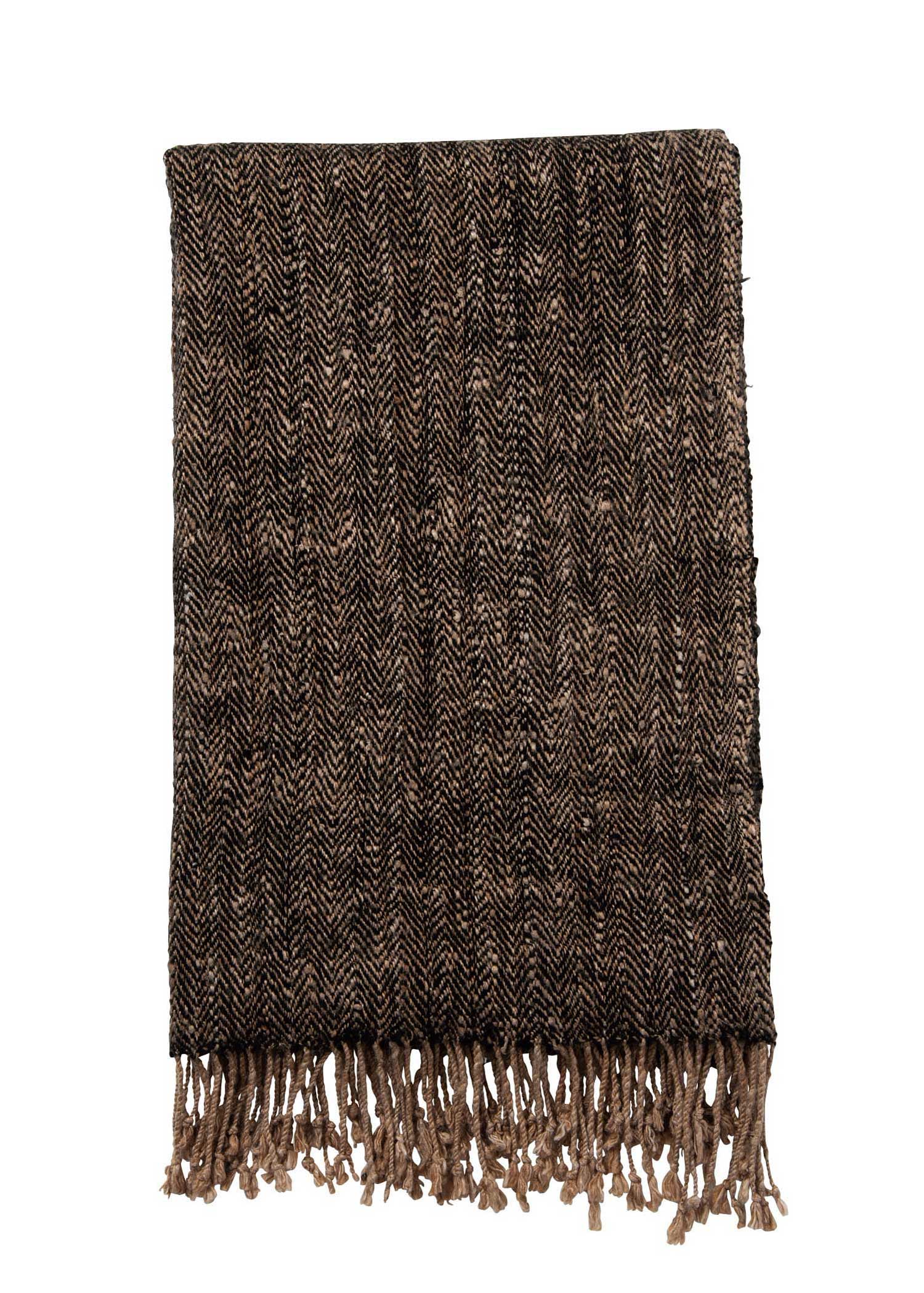 手織りシルク＆ヤクウールストール