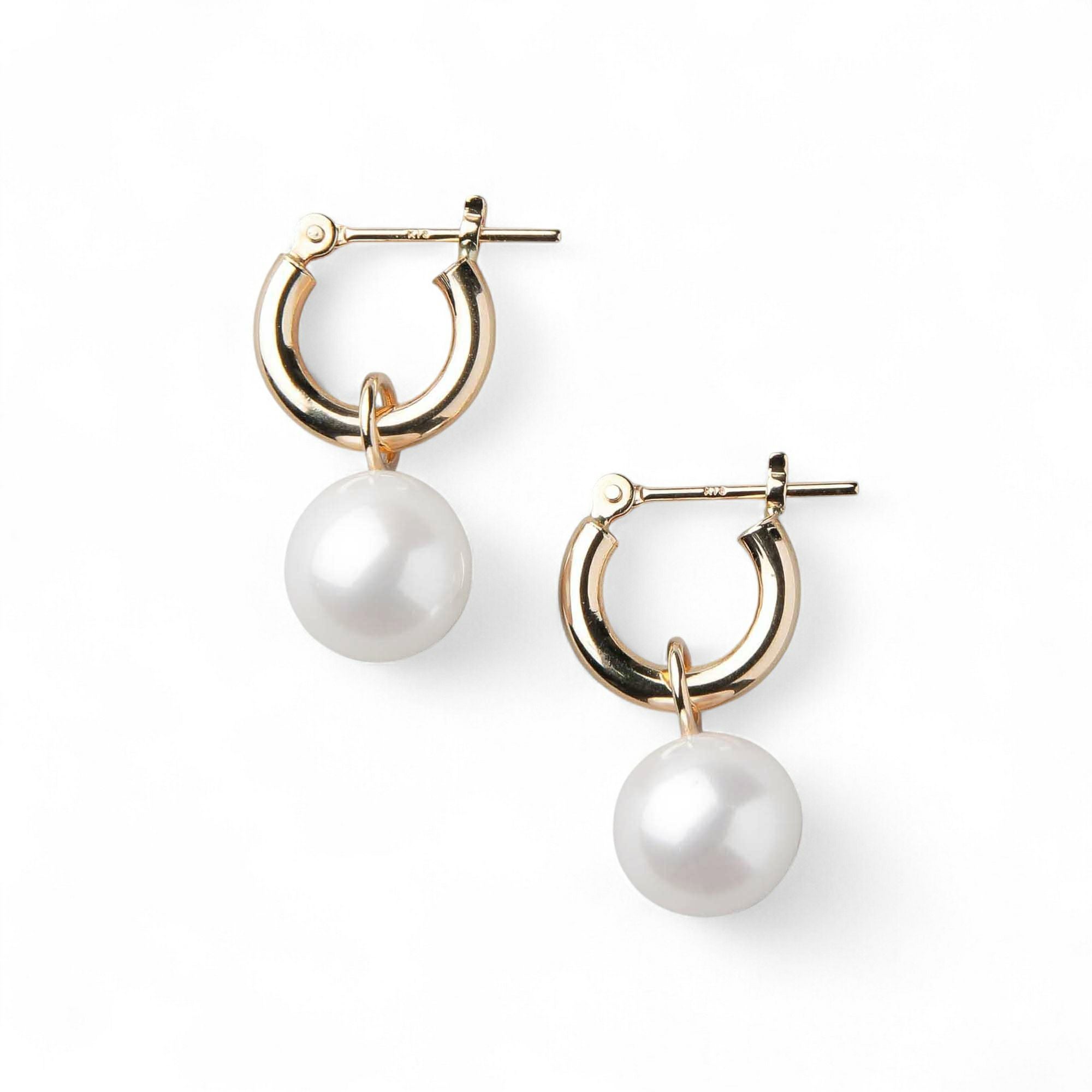 WEB限定】Bubble 淡水真珠 フープピアス 8mmUP K18YG | 淡水真珠ピアス