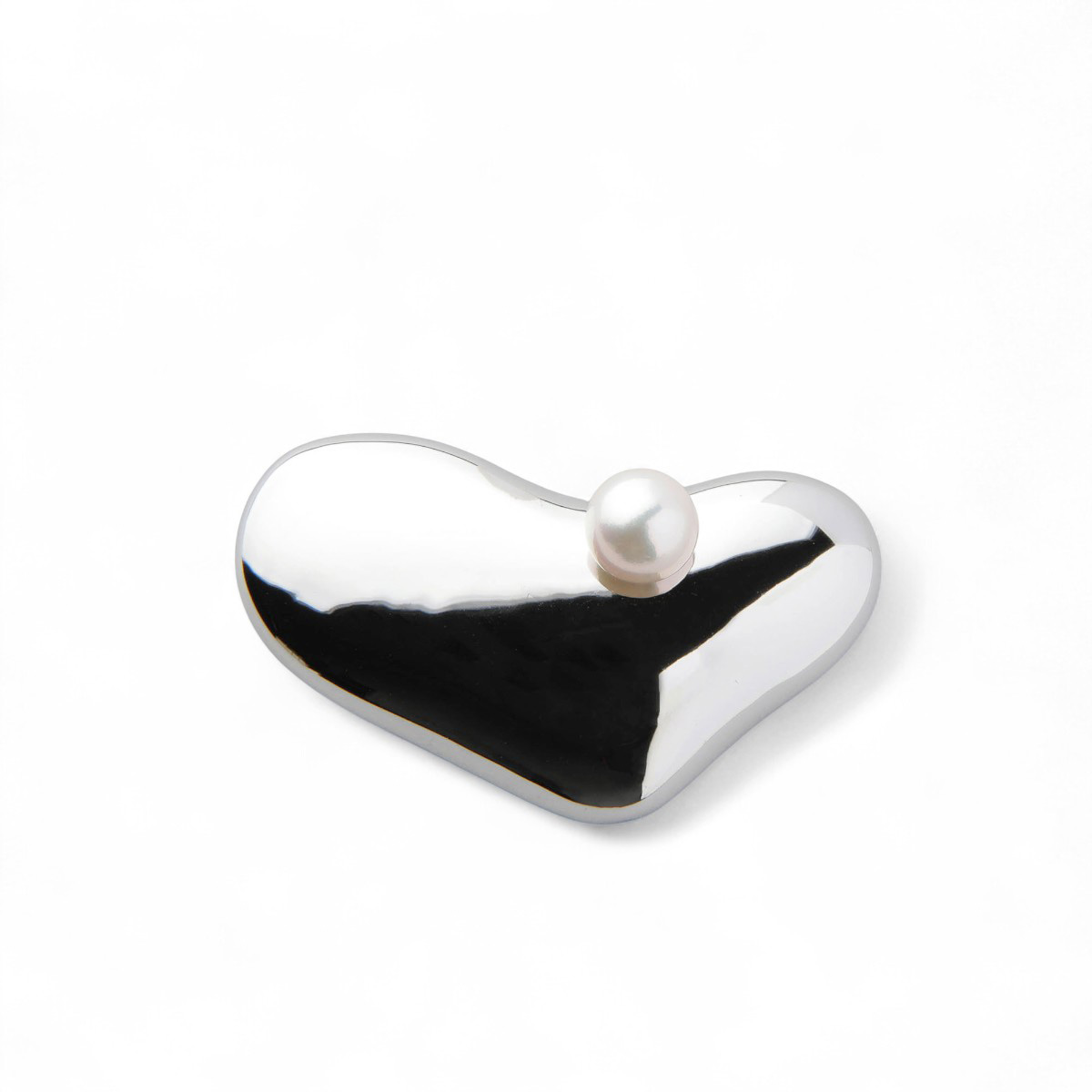Supple あこや真珠 ハートブローチ 8.5-9.0mm SV925 GP | パールブローチ