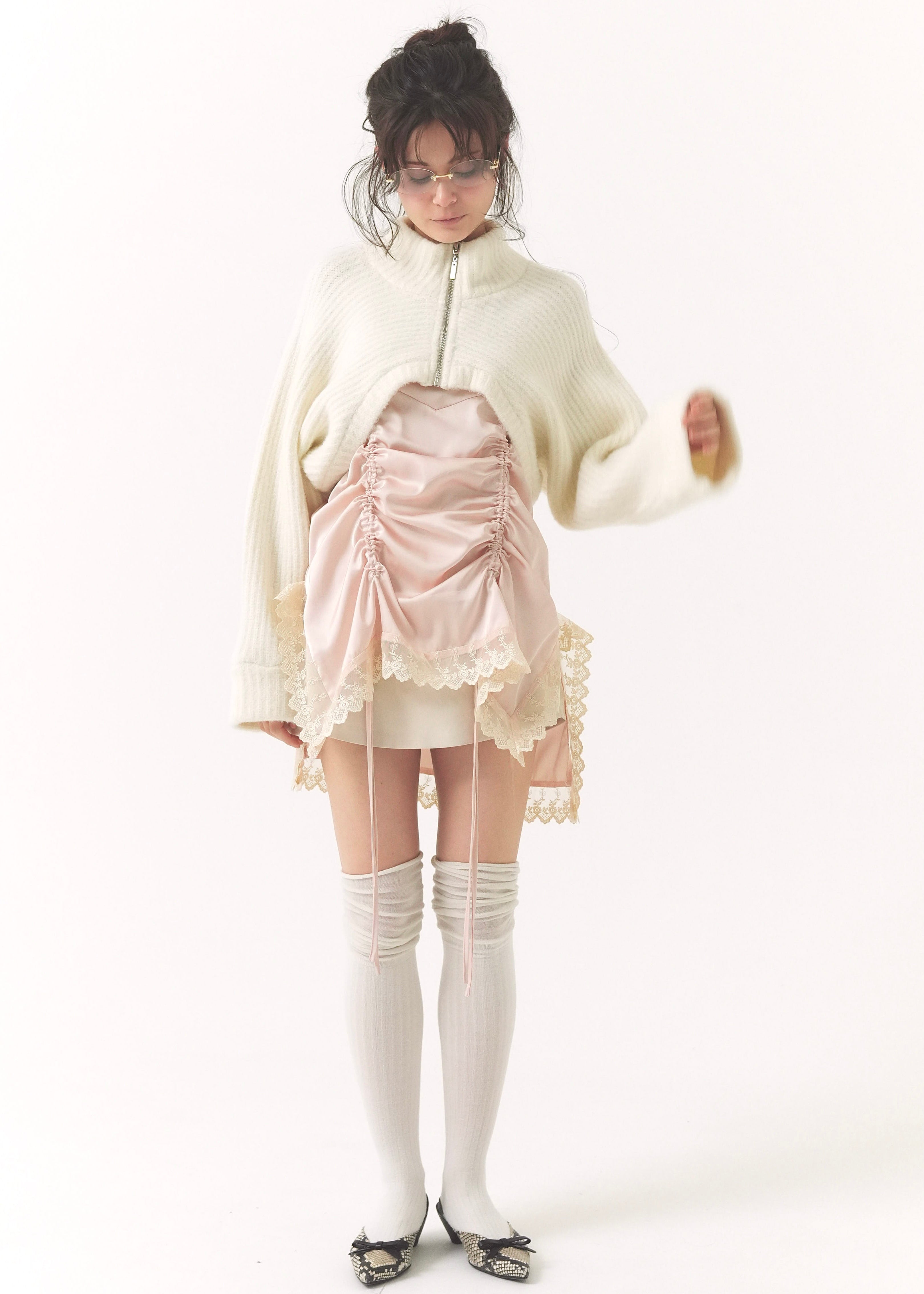 satin gather mini op｜PELLICULE | ぺリキュール