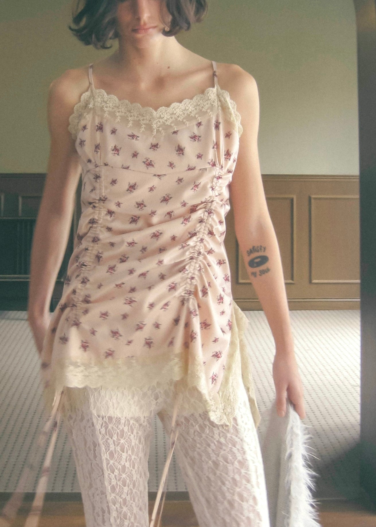 rose satin gather op｜PELLICULE | ぺリキュール