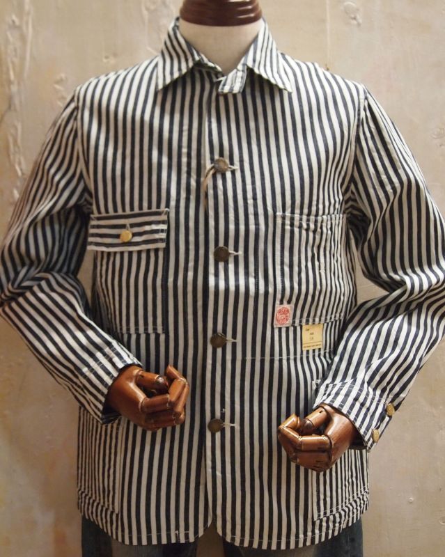 ヘッドライト×シュガーケーン ヒッコリーストライプ カバーオール