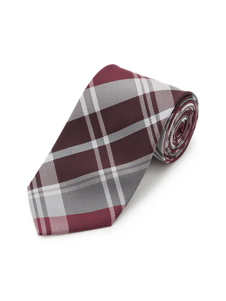 ワイン 同色系チェック柄ネクタイ ワイン/ネイビー | P.S.FA公式通販