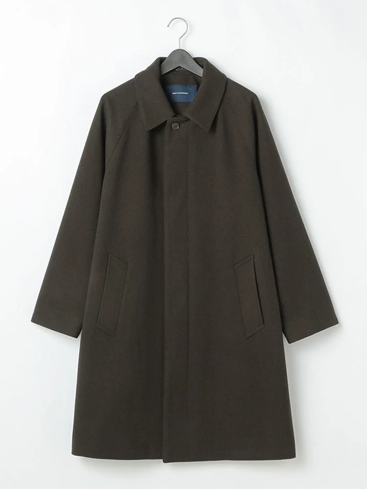 ウールメルトン ステンカラーコート カーキ | P.S.FA公式通販