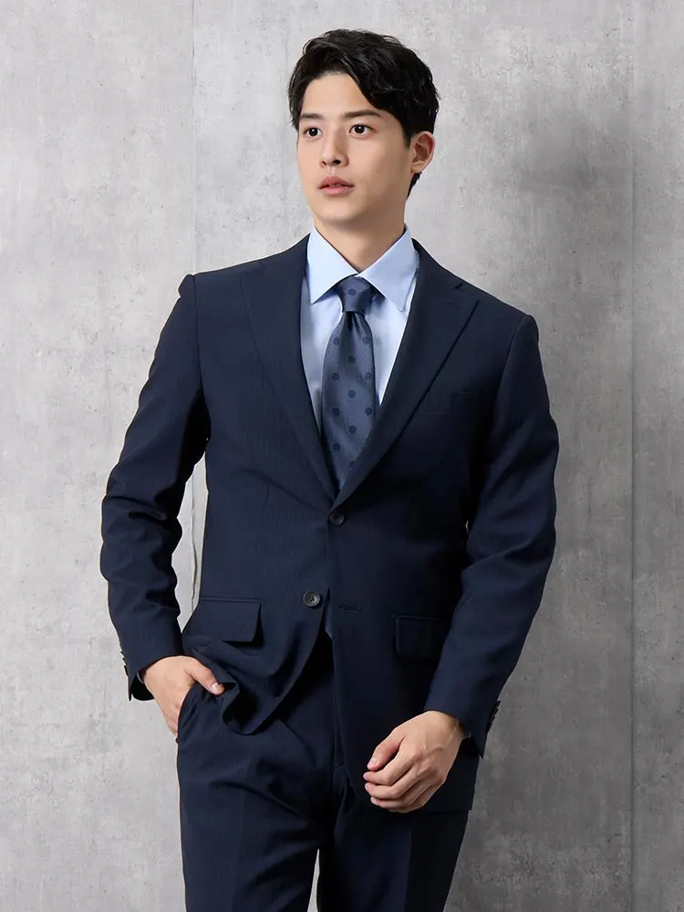 上下ウォッシャブル】2釦スーツ ストライプ【クラシコ】ネイビー