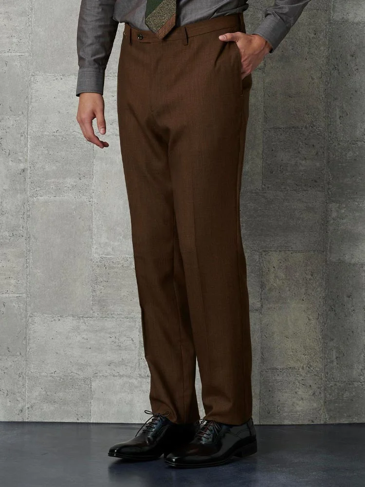 ブラウン 【EDWINコラボ】デニムライク ウールセットアップ パンツ