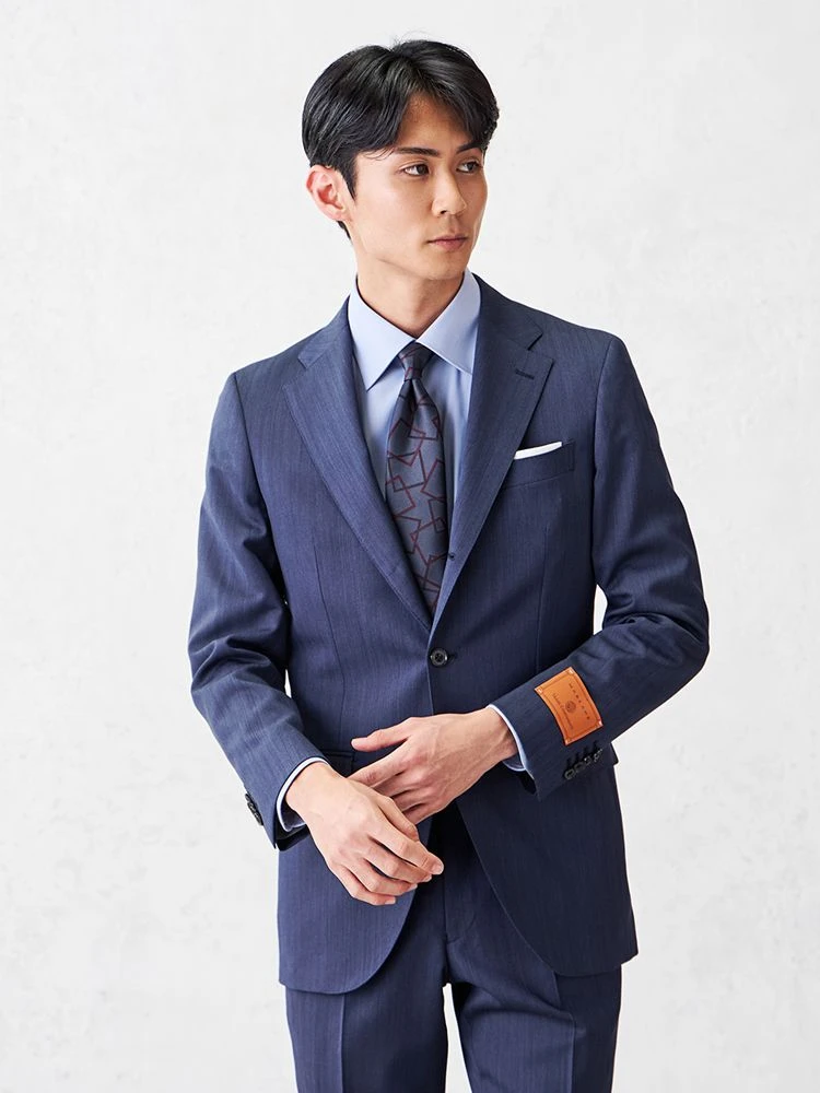 MARLANE】TRANS CONTINENTS ウール100％ 3つ釦スーツ シャドウ