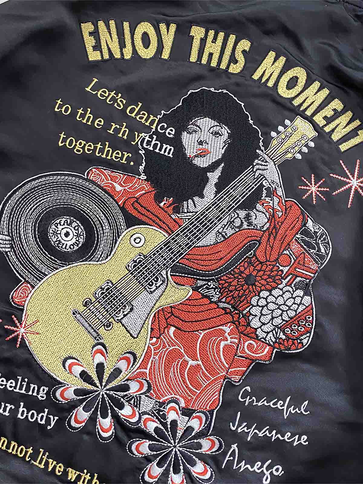 リバーシブル テッドマン 着物ギタリスト 刺繍 スカジャン -PESSOA CLUB