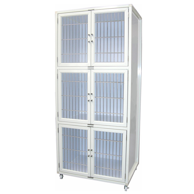 3段HOTEL犬舎 HW-800N 間仕切り付き ホワイト扉: 92｜業務用トリミング