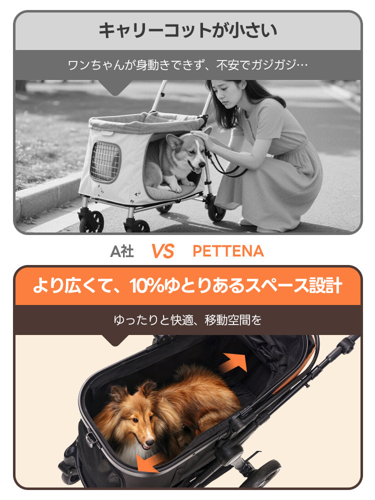 期間限定セール】TERRAペットカート｜中型犬・多頭飼い向け最軽量10kg