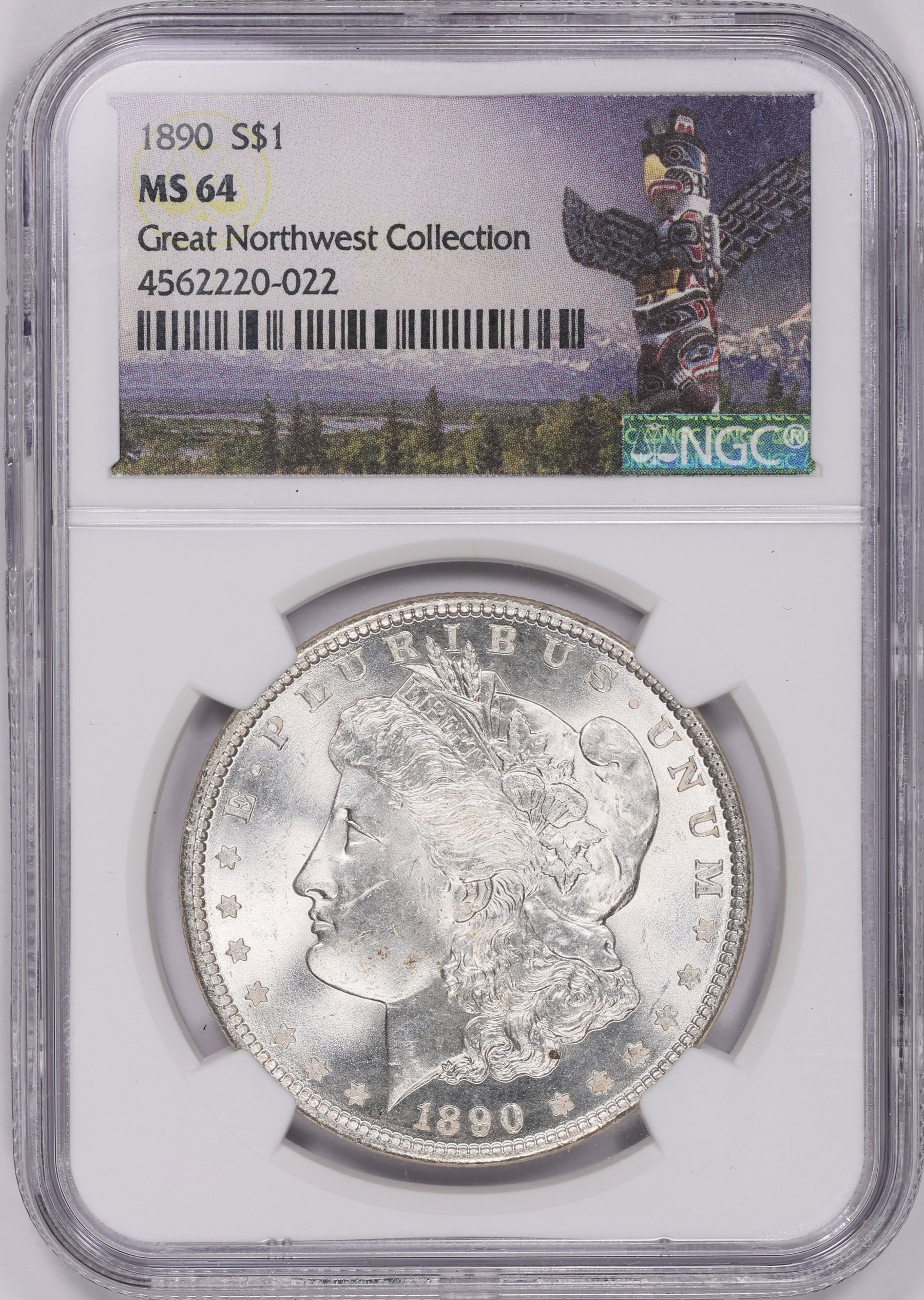 1890 Morgan Silver Dollar NGC MS-64 (Great Northwest Collection
