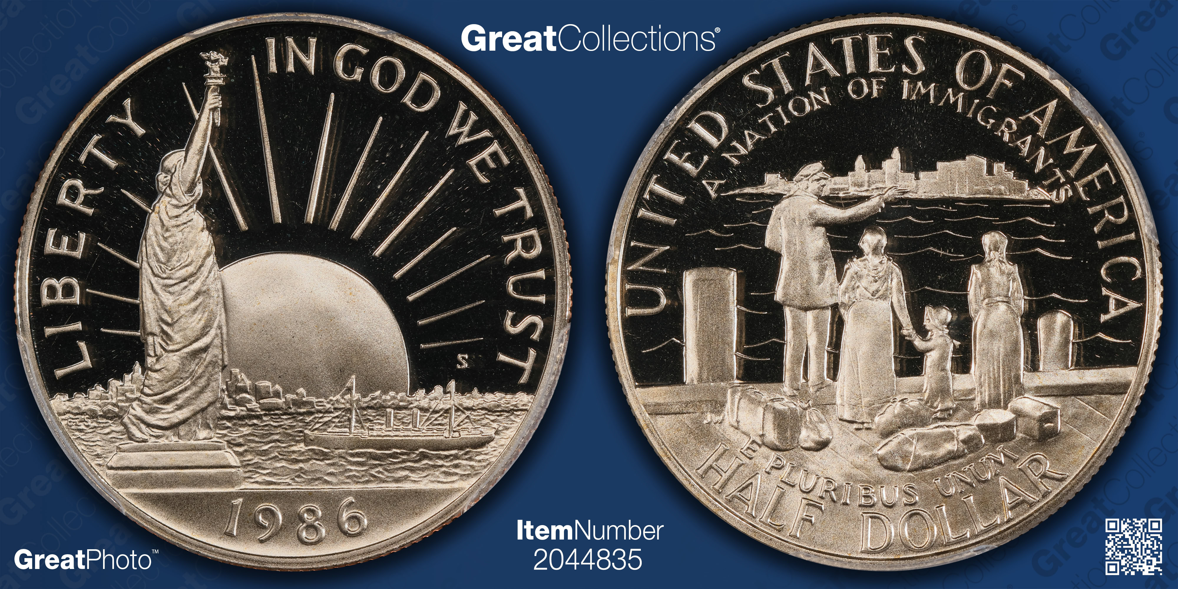 1986-S Statue of Liberty Centennial Clad Half Dollar PCGS Proof-70