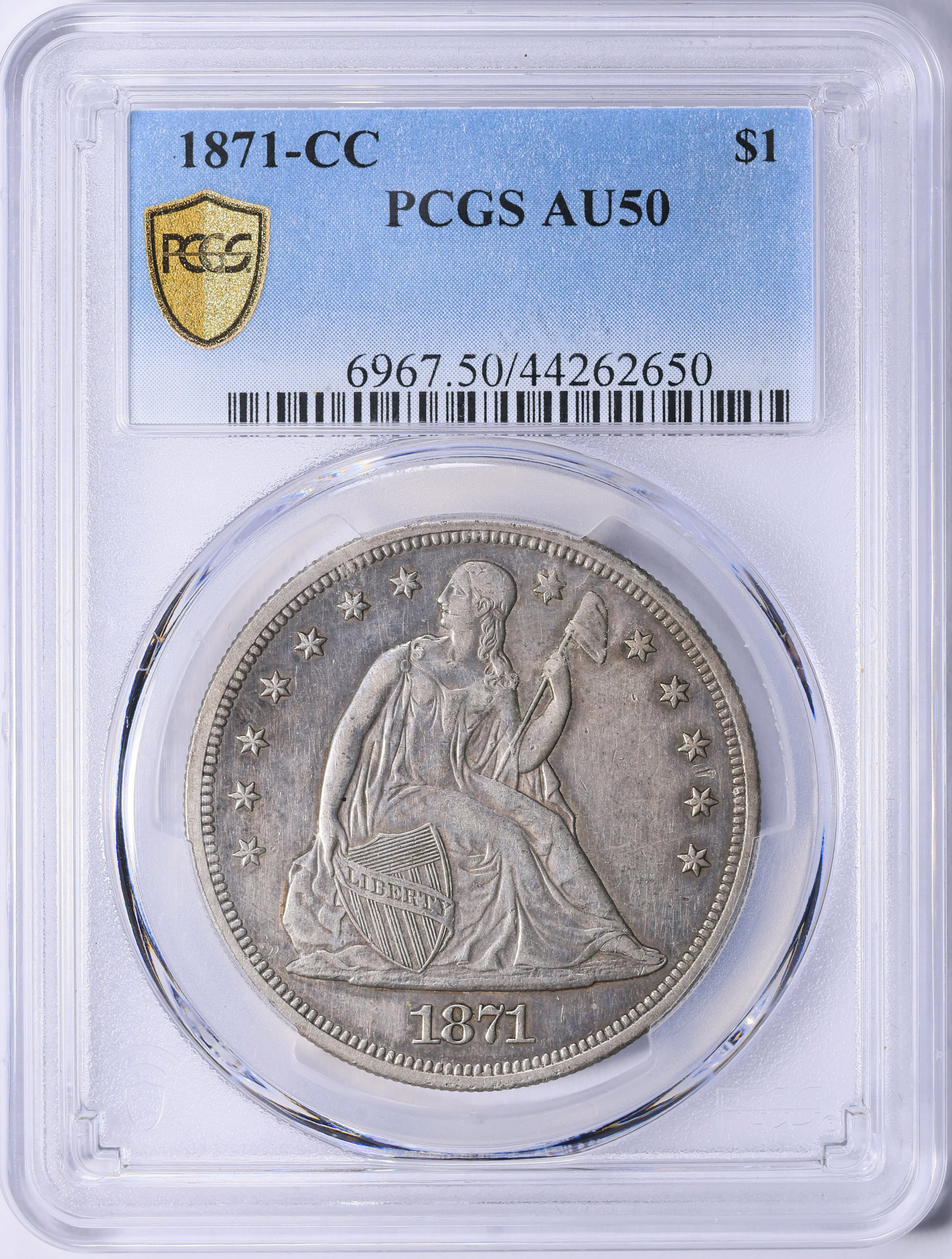 1871-CC Seated Liberty Silver Dollar PCGS AU-50 (Item 2075289