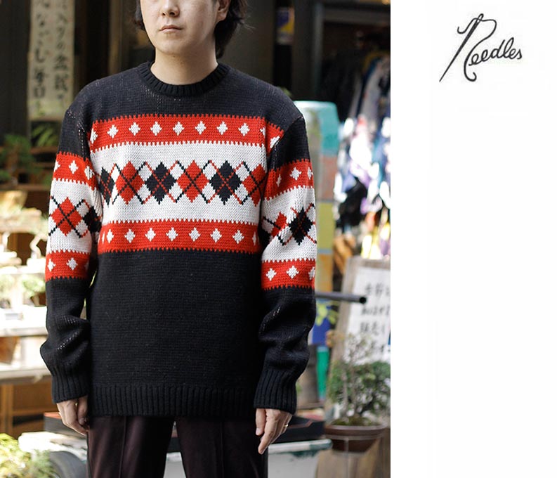 ニードルズ NEEDLES アーガイル クルーネックセーター Crew Neck
