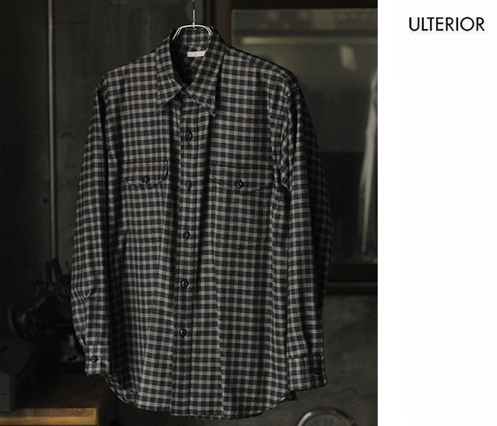 アルテリア ULTERIOR チェックド ウールフランネル ダブルポケット