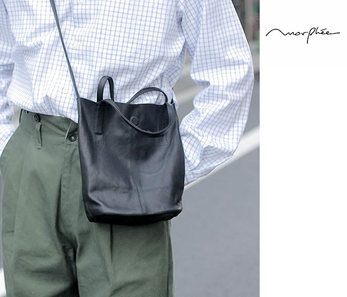 モルフェ Morphee ゴートレザー スモール トート ブラック 2WAY SMALL