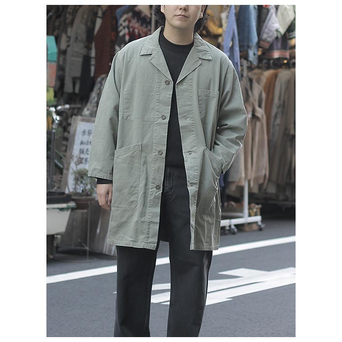 orSlow オアスロウ ショップコート グリーン ヘリンボーン SHOP COAT