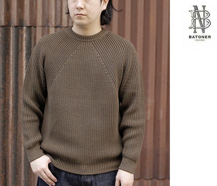 バトナー BATONER シグネチャー クルーネック セーター SIGNATURE CREW