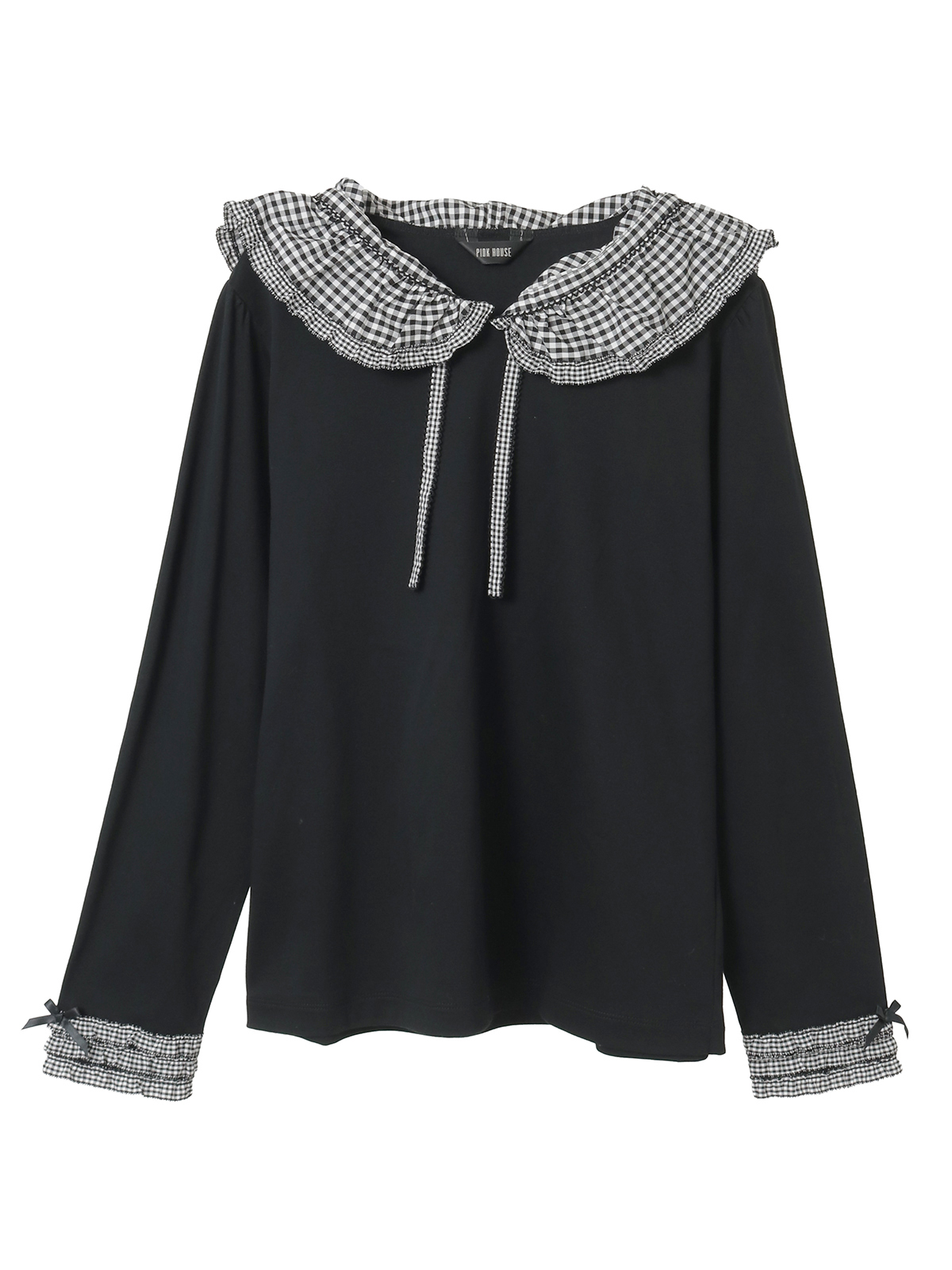 ギンガムチェックフリル襟使いカットソー｜ピンクハウスオフィシャル