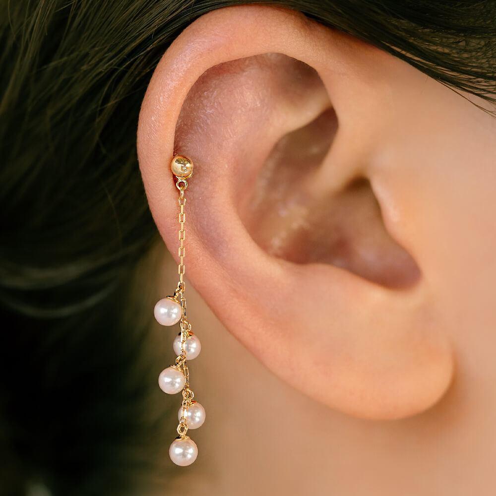 K18 天然パール 揺れるピアスチャーム│アコヤ真珠 – PICOLLET