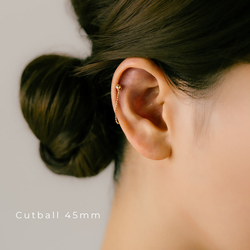 ピアス チャーム│K18 Pt チェーン チャーム│金属アレルギー対応 18金