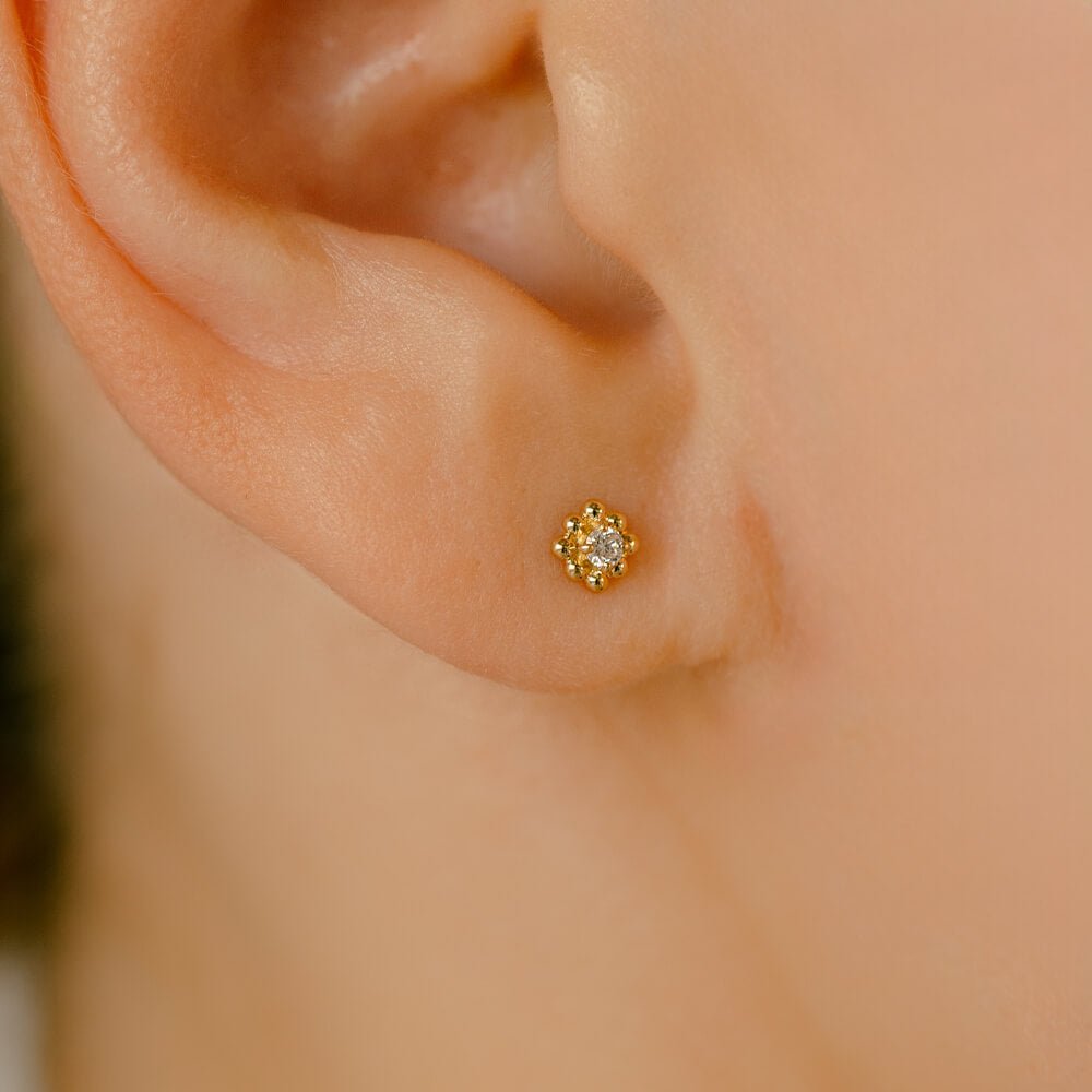 K18 ダイヤモンド 軟骨ピアス・ボディピアス 16G/14G – PICOLLET