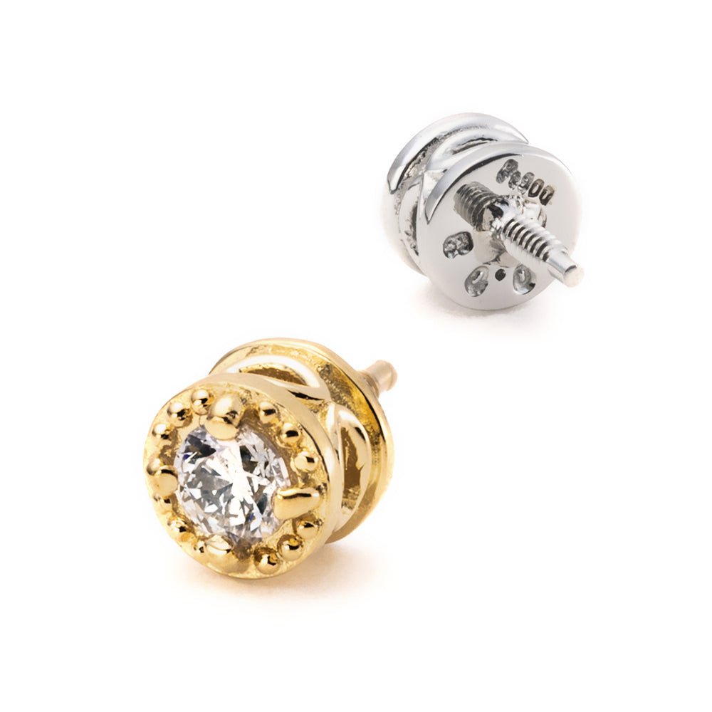 K18 プラチナ ダイヤモンド ボディピアス│アンテナヘリックス