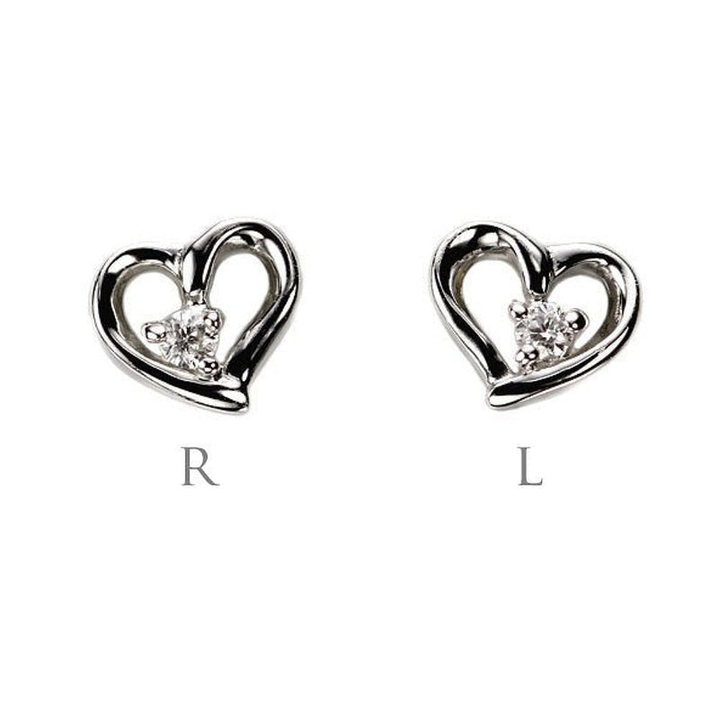 小振りで可愛いオープンハートボディピアス│K10ダイヤモンド軟骨