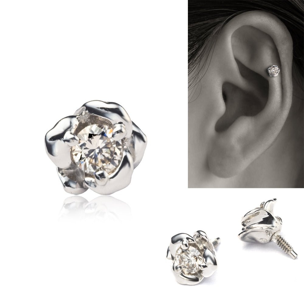 Rose Body Piercing │ Rose Motif · Cute Rose Cartilage Piercing