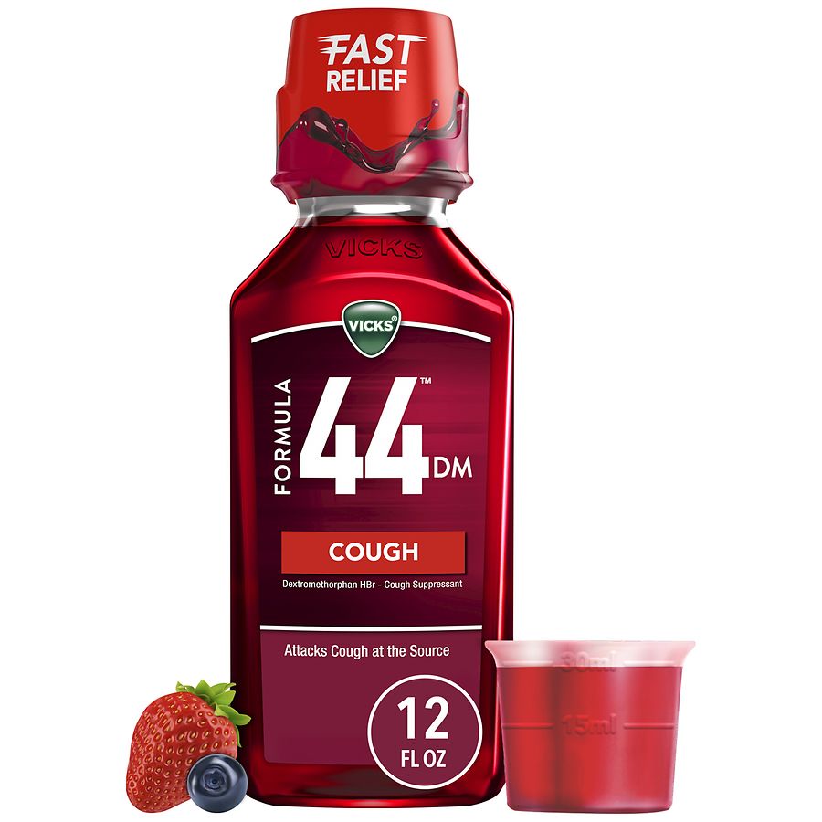 Vicks Formula 44 Cough Suppressant Liquid Cherry Berry, Berry