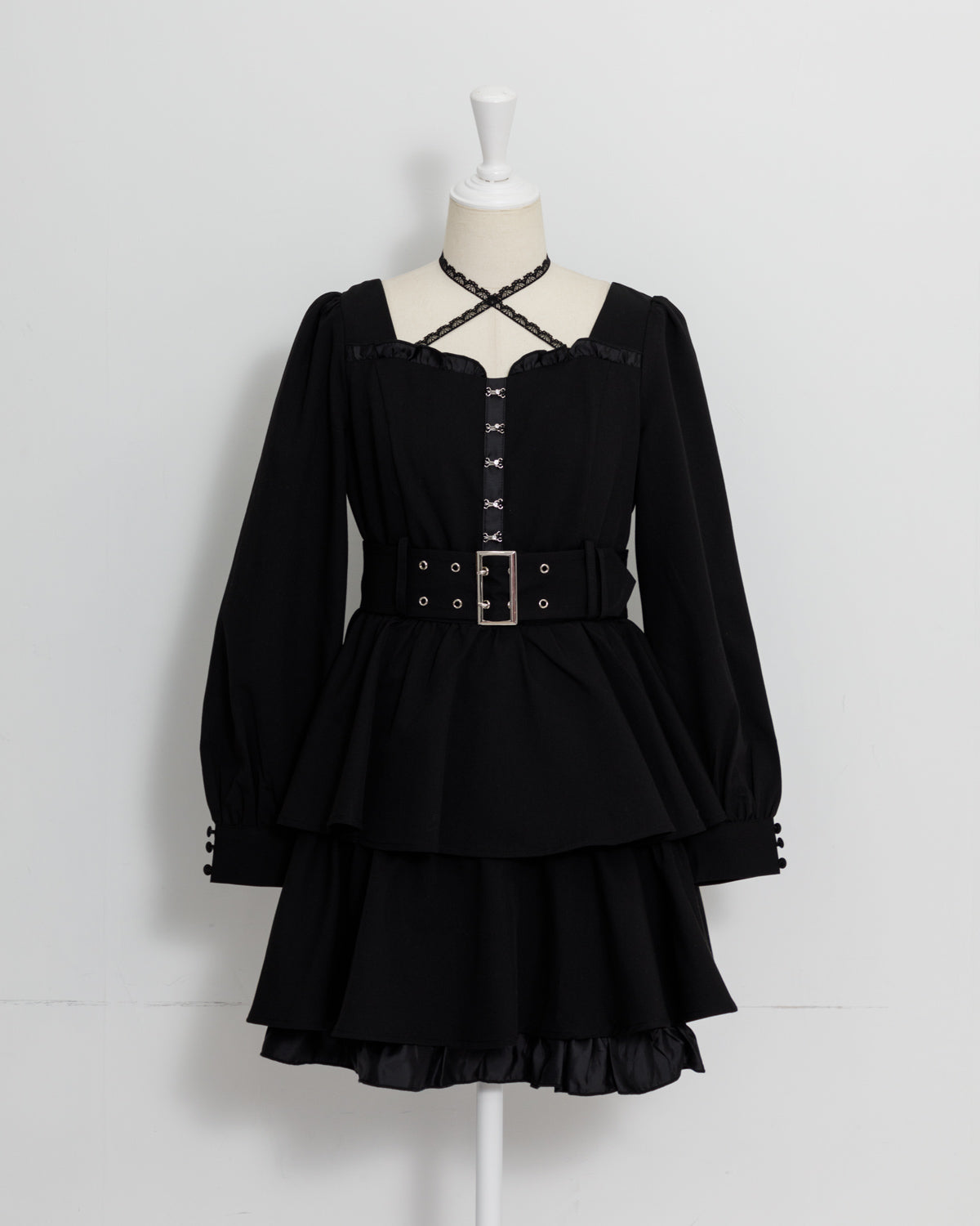 フロントホックティアードミニワンピース – pium