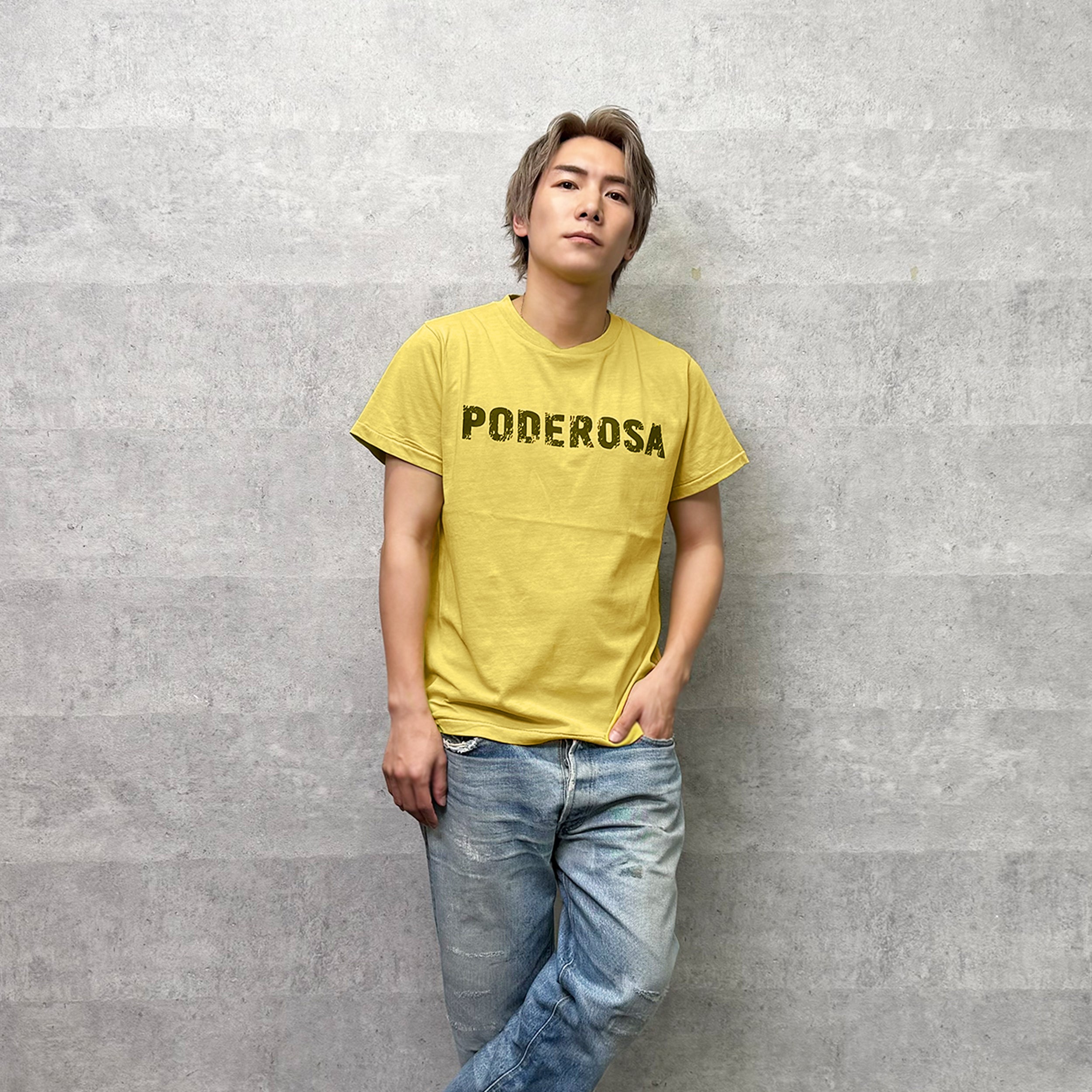 PODEROSA VELVET LOGO T-shirt / YELLOW – PODEROSA ONLINE STORE