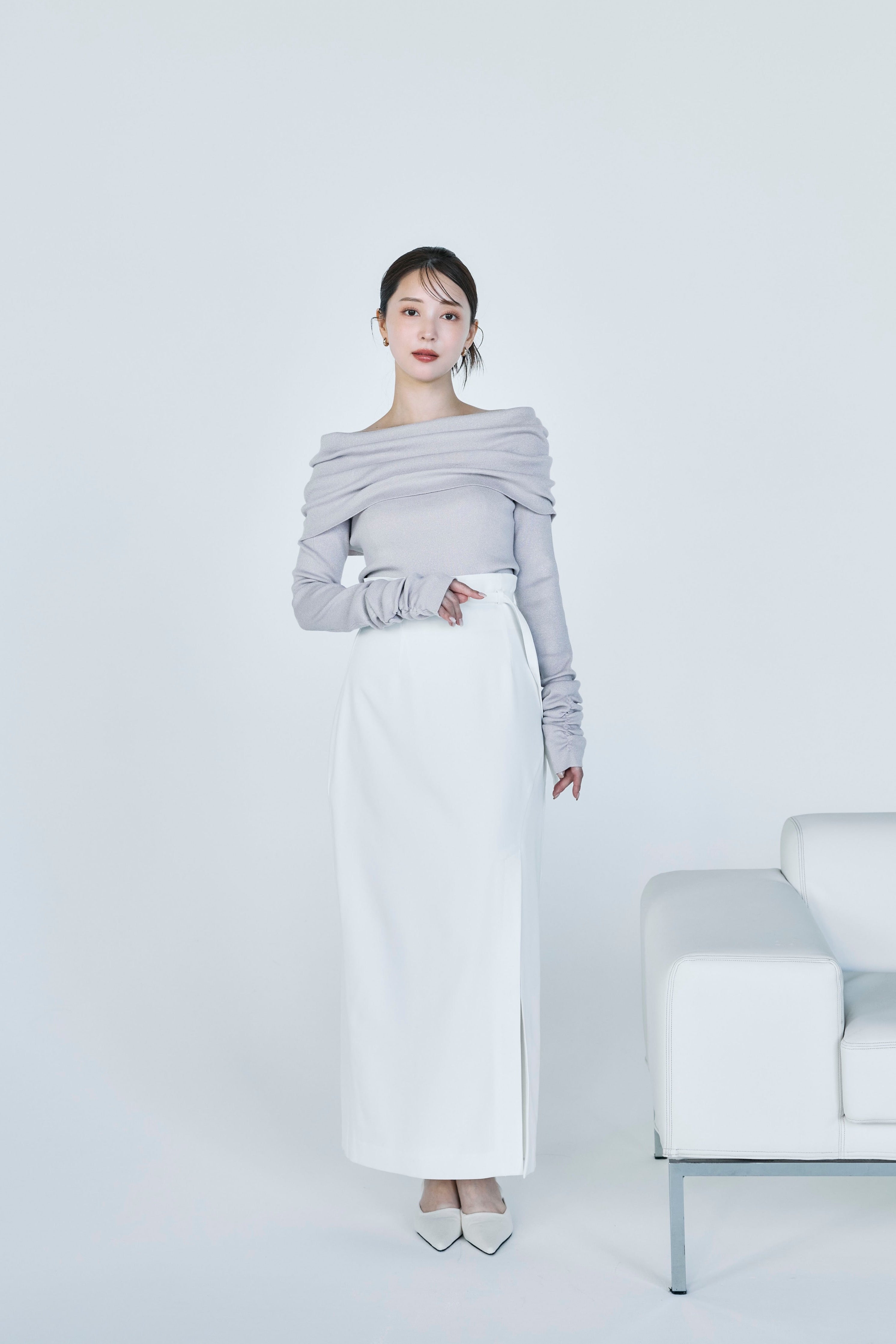 ボリュームオフショルダーラメニット – poláura OFFICIAL ONLINE STORE