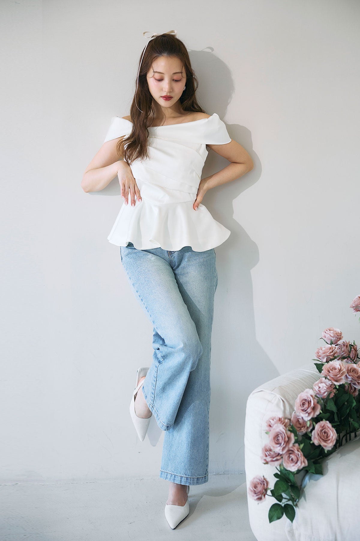 ロマンティックサテンぺプラムトップス – poláura OFFICIAL ONLINE STORE