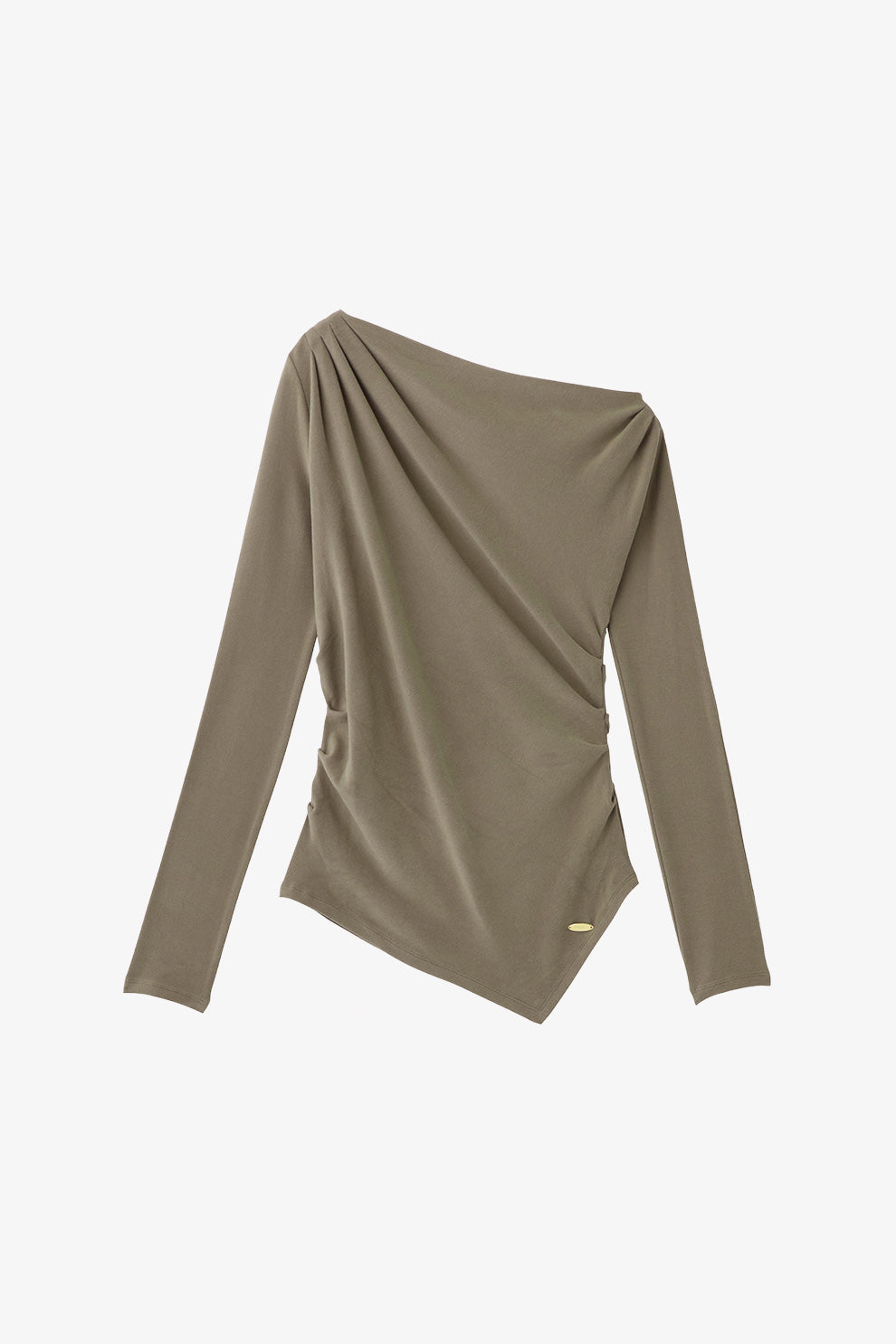 アシンメトリードレープロングスリーブトップス – poláura OFFICIAL