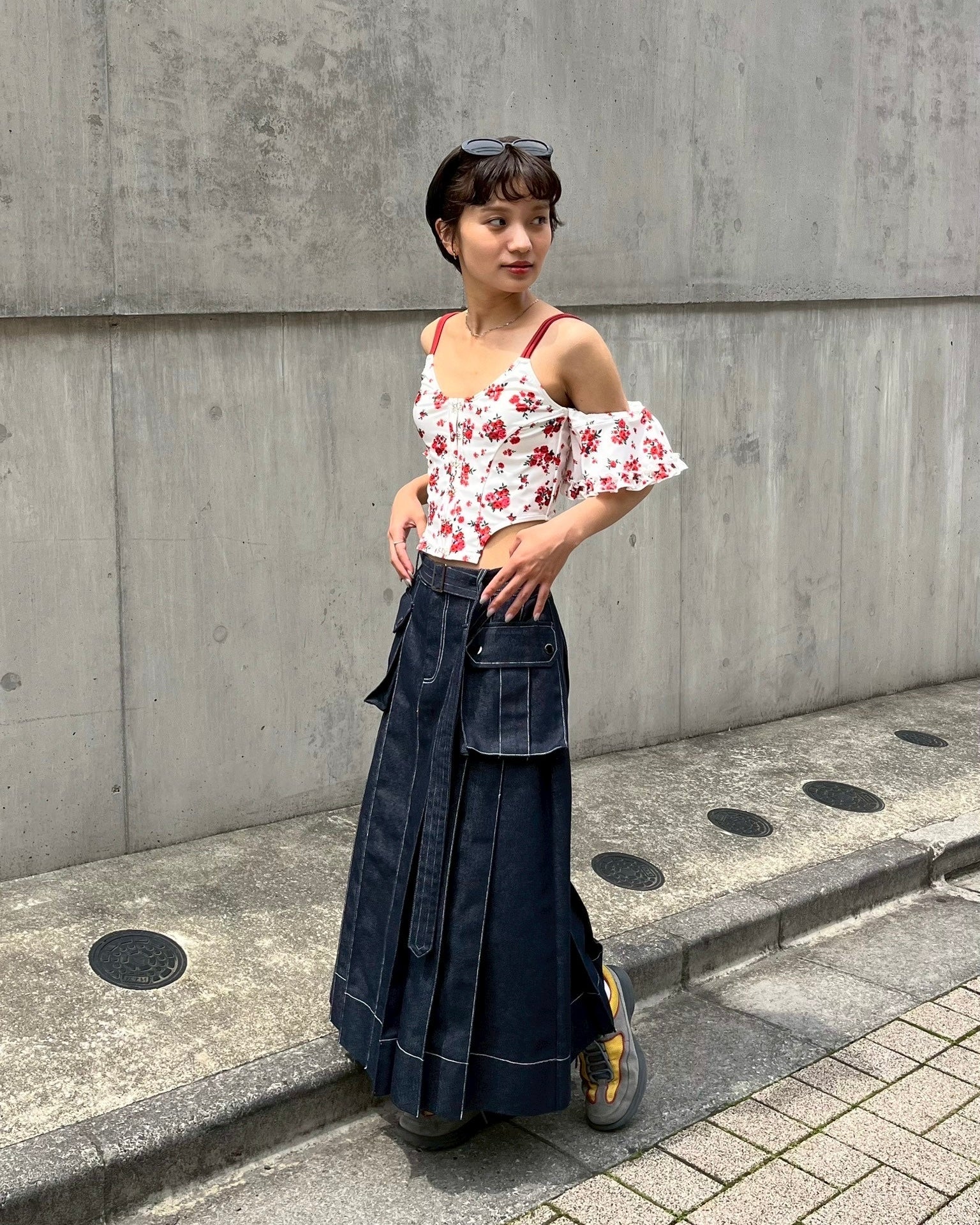 Red bouquet ribbon bikini