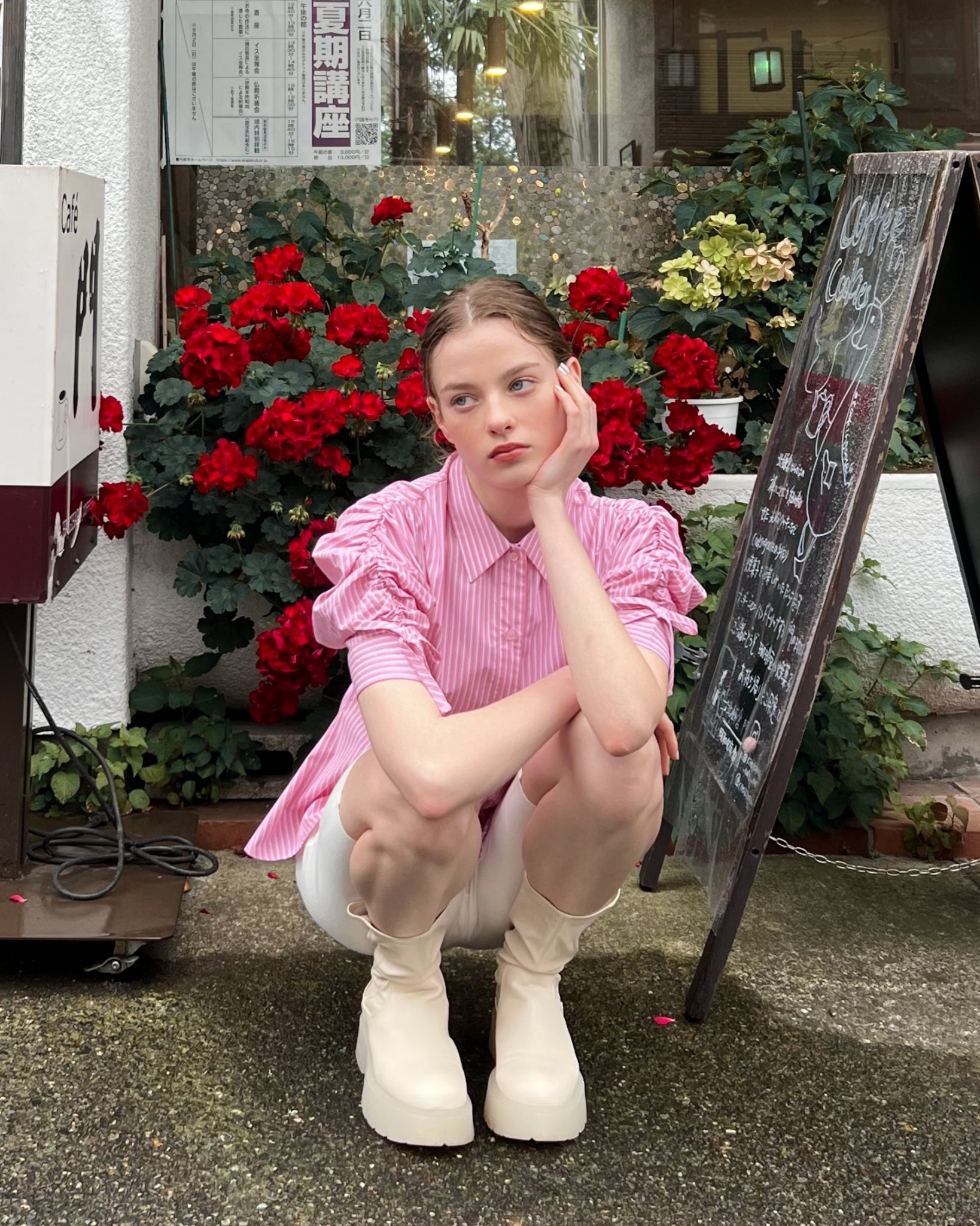 CANDY PUFF STRIPE SHIRT (PINK)