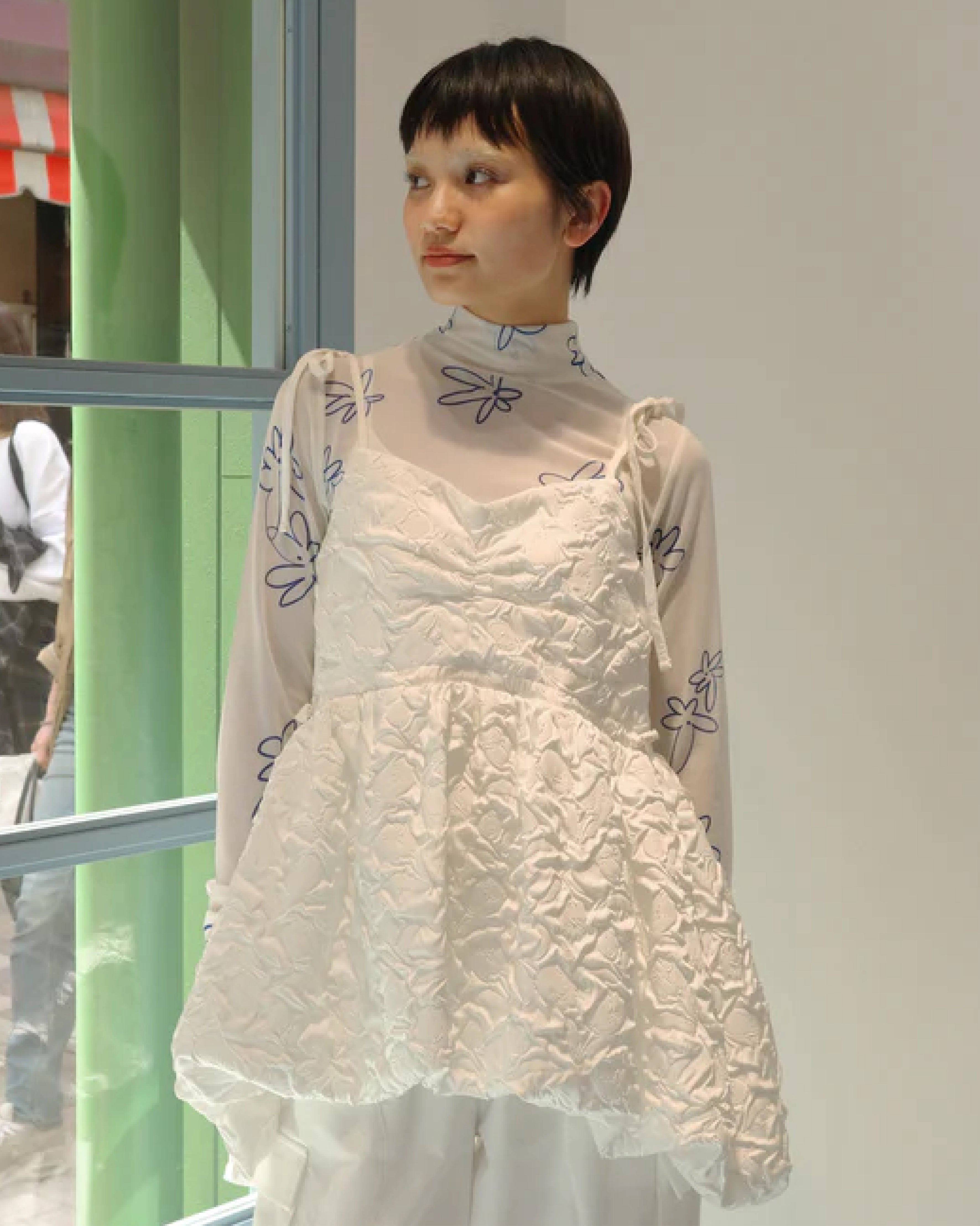 Balloon cami tunic (White)