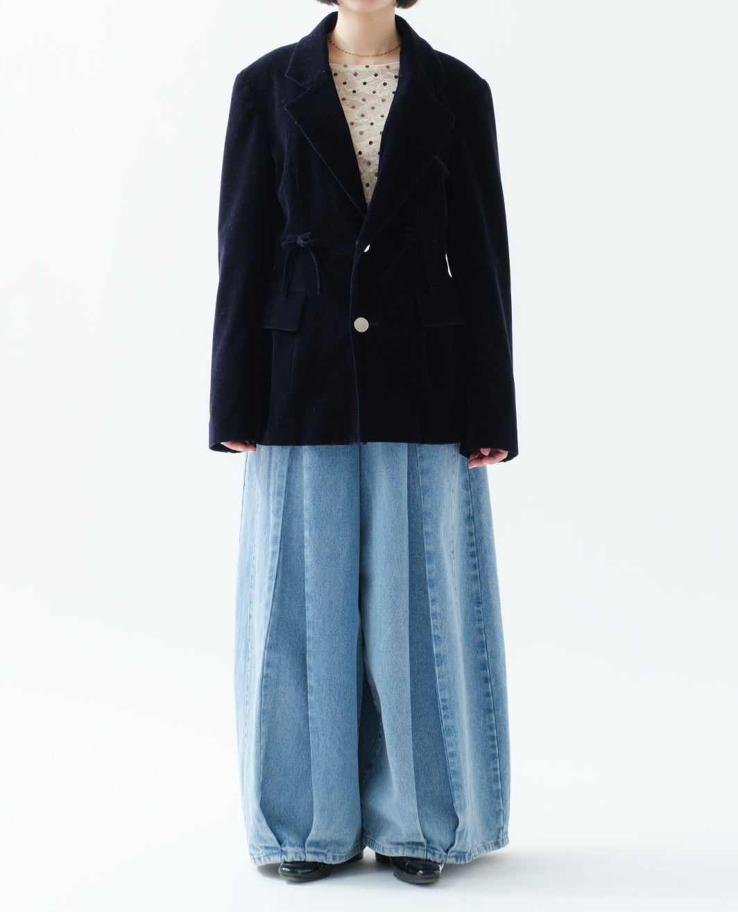 Ribbon velvet jacket