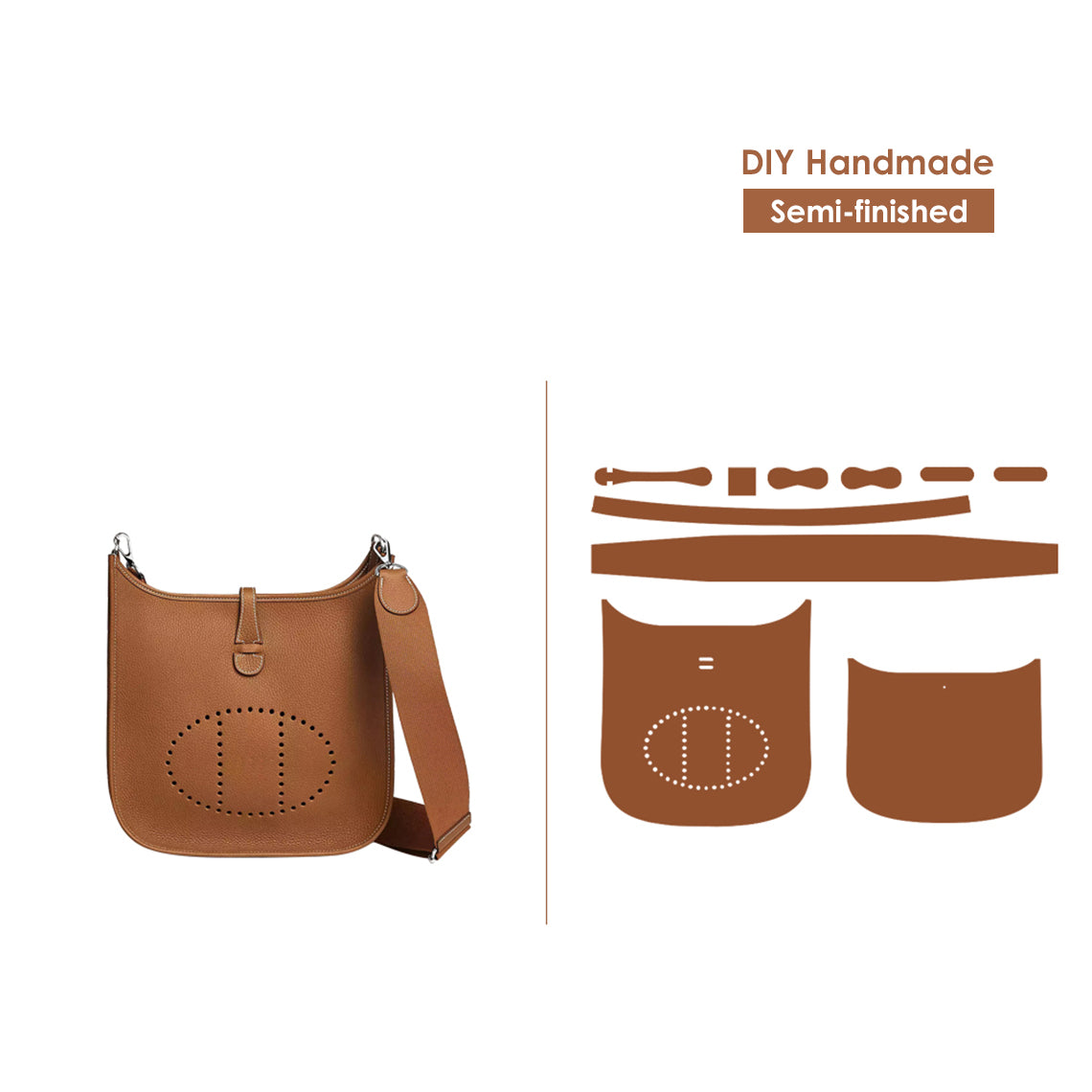 Full Grain Leather DIY Eveline 29 Bag Kits - Leather Bag Sewing