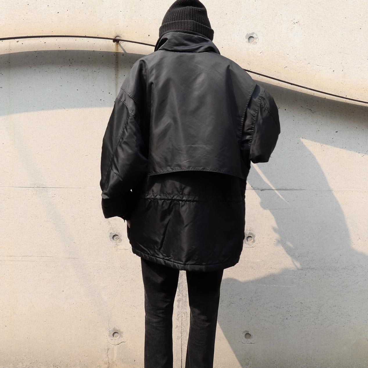 POST JUNK / 90's MARC NEW YORK Black Nylon Fireman Jacket [XL]