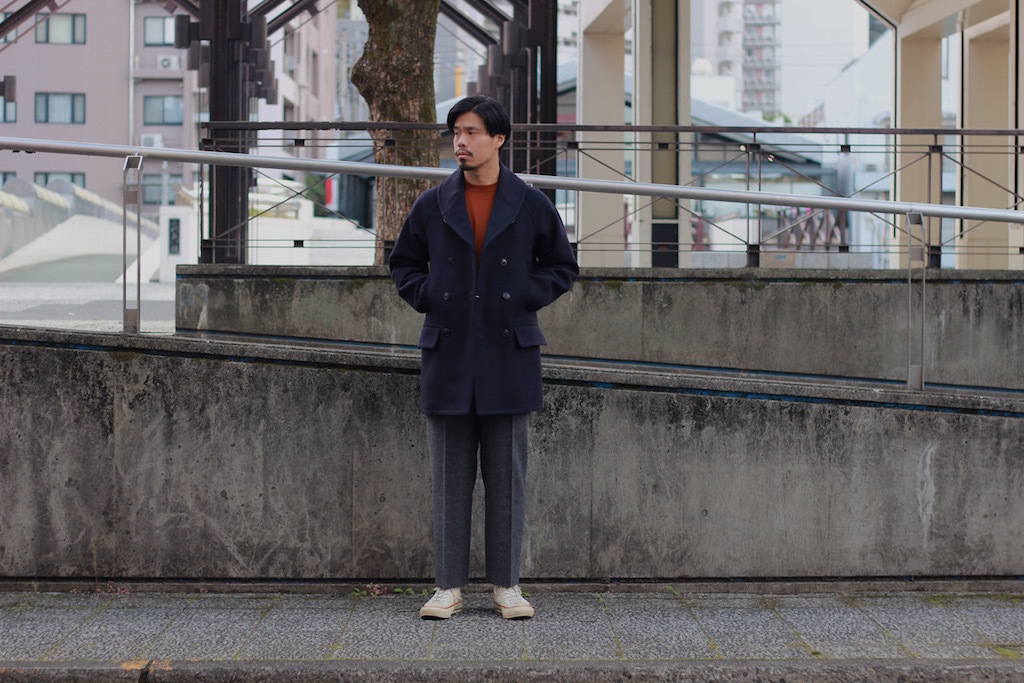 COMOLI - キャバリーメルトンショールカラーコート: VIOLA STELLA