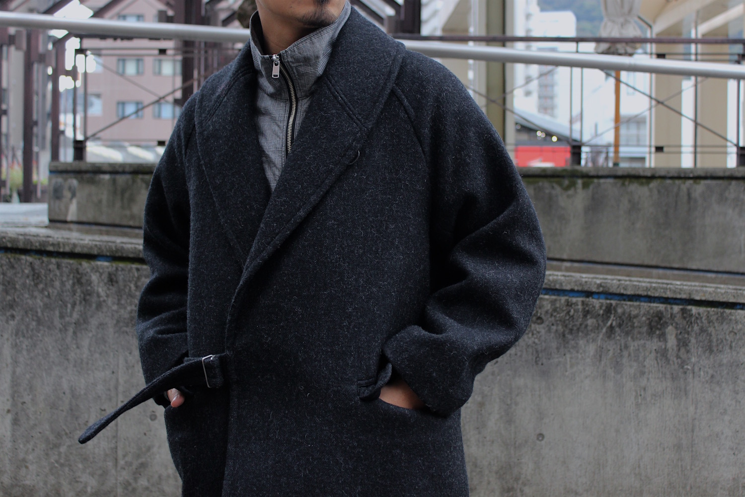 COMOLI - ウールショールカラーコート: VIOLA STELLA men's blog