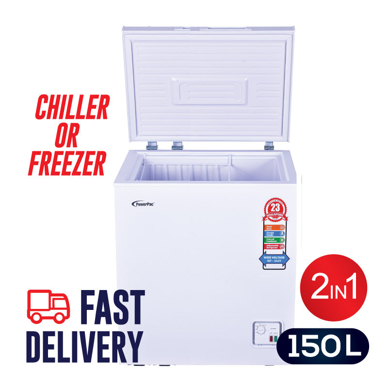 150L Chest Freezer CFC Free, Chiller & Freezer (PPFZ150) – PowerPacSG