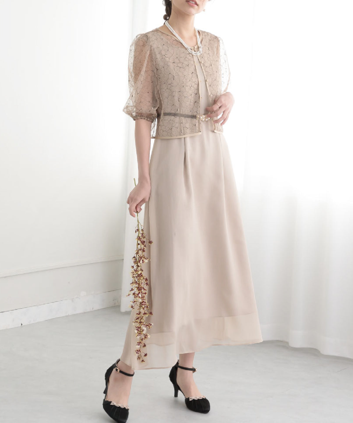 S ～ L 】かわいい おしゃれ 袖あり パーティードレス 二次会