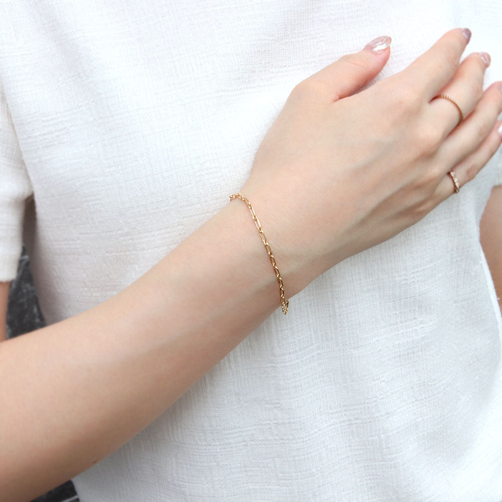 小豆チェーン ブレスレット K18 イエローゴールド レディース ブレス