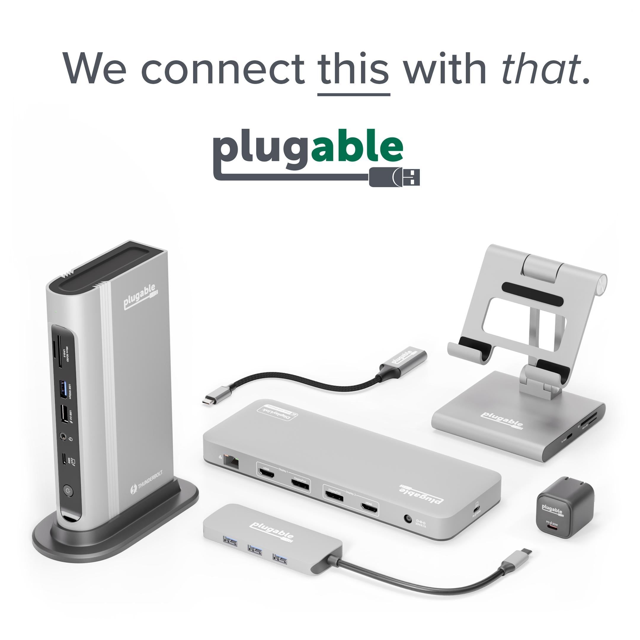 Plugable USB-C Dual HDMI Docking Station, 100W Pass Through
