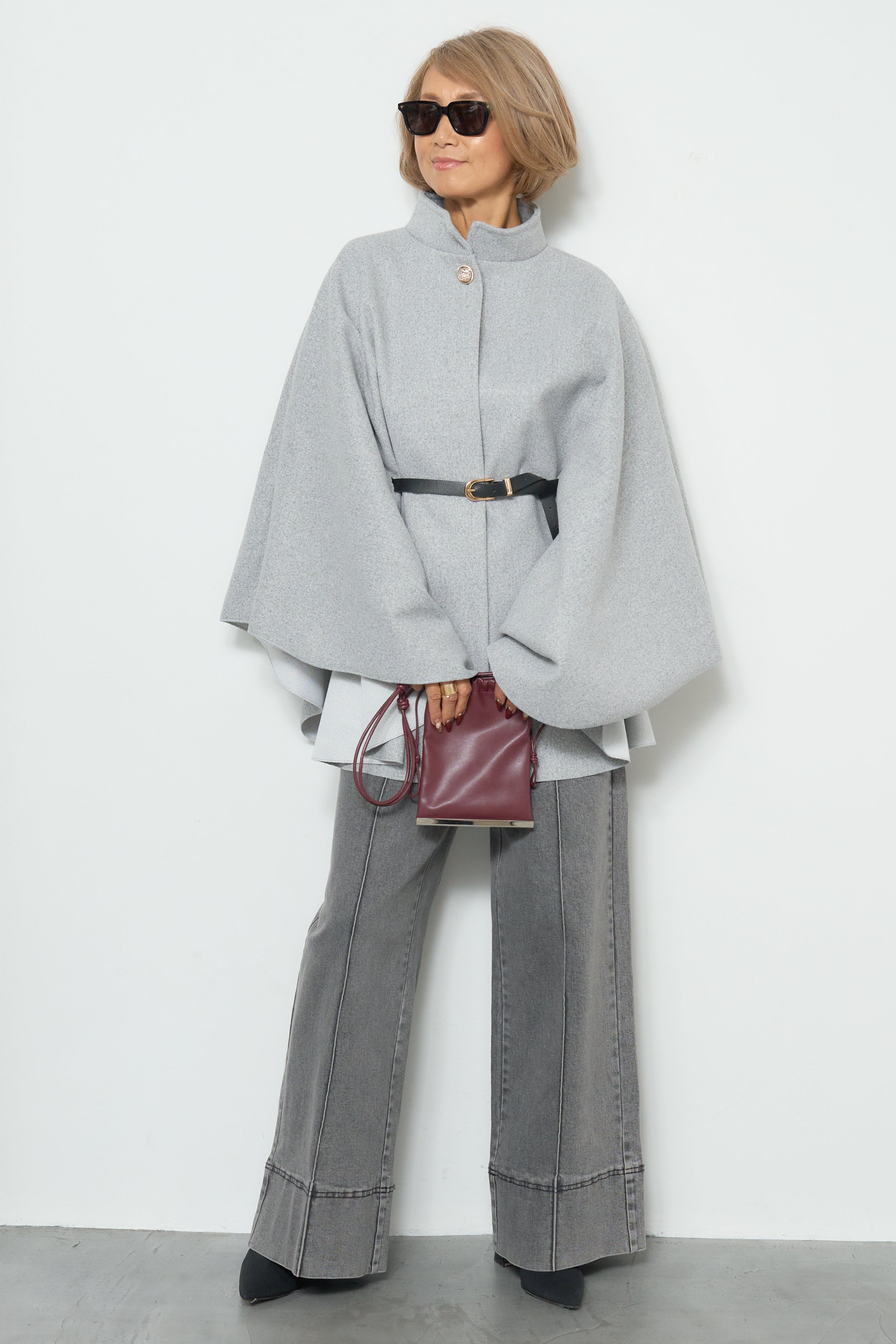 スタンドカラーケープコート – plusotoha